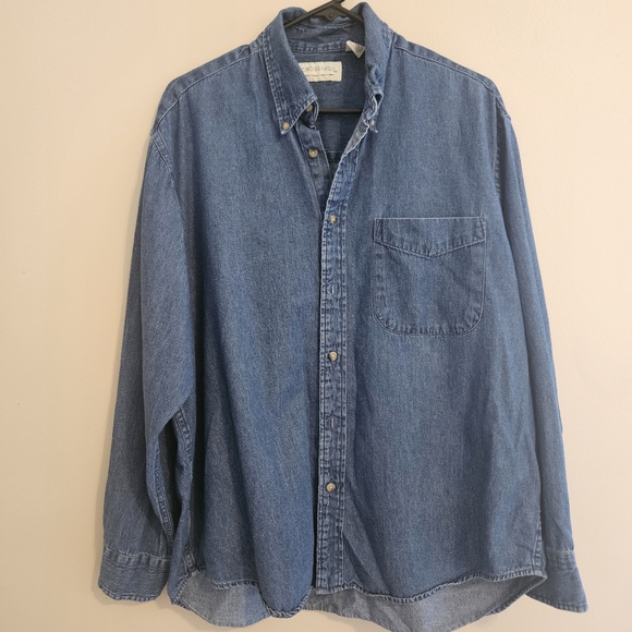 Crossings Other - Crossings Men's Large Blue Long Sleeve Button Down Collared Shirt 100% Cotton